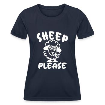Des moutons s’il vous plaît - T-shirt sport Femme - bleu marine - Devant - AI Model Female 172 light (172cm)