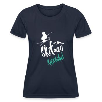 Ski Kitzbühel - T-shirt sport Femme - bleu marine - Devant - AI Model Female 172 light (172cm)