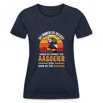 Greifvögel Vogelart Raubvogel Aasgeier - Frauen Funktions-T-Shirt - Navy - Vorne - AI Model Female 172 light (172cm)