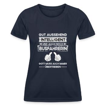 Bus Driver Handsome Intelligent - Women's Functional T-Shirt - navy - Front - AI Model Female 172 light (172cm)
