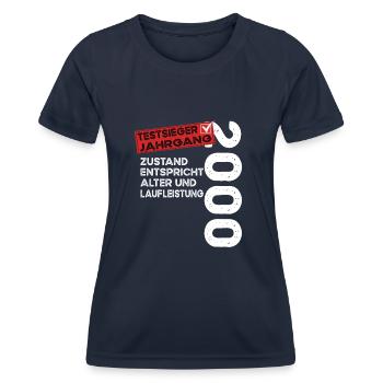 24 Jahre Geburtstag Testsieger Jahrgang 2000 - Frauen Funktions-T-Shirt - Navy - Vorne - AI Model Female 172 light (172cm)