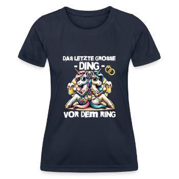 Enterrement de vie de garçon Mariée Enterrement de vie de jeune fille Grondement de femmes - T-shirt sport Femme - bleu marine - Devant - AI Model Female 172 light (172cm)