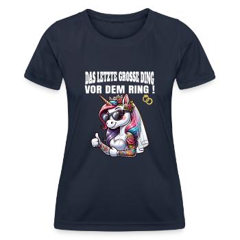 Enterrement de vie de garçon Mariée Enterrement de vie de jeune fille Grondement de femmes - T-shirt sport Femme - bleu marine - Devant - AI Model Female 172 light (172cm)