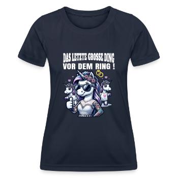 Enterrement de vie de garçon Mariée Enterrement de vie de jeune fille Grondement de femmes - T-shirt sport Femme - bleu marine - Devant - AI Model Female 172 light (172cm)
