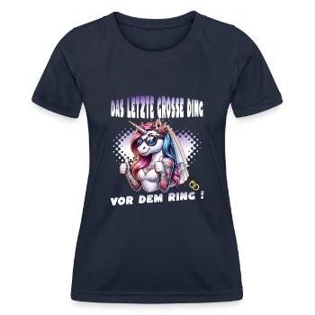 Enterrement de vie de garçon Mariée Enterrement de vie de jeune fille Grondement de femmes - T-shirt sport Femme - bleu marine - Devant - AI Model Female 172 light (172cm)