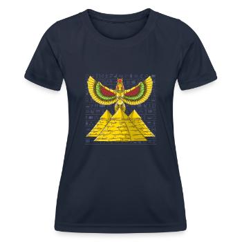 Hieroglyphen König Tut Ägyptische Mythologie - Frauen Funktions-T-Shirt - Navy - Vorne - AI Model Female 172 light (172cm)