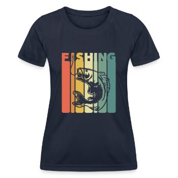 Fisherman Fish Hook Fisher Fishing - Women's Functional T-Shirt - navy - Front - AI Model Female 172 light (172cm)
