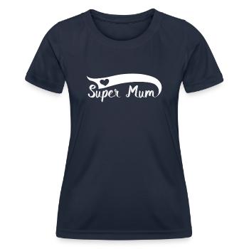 Mommy Mum Mama Super Mom Mothers Day - Women's Functional T-Shirt - navy - Front - AI Model Female 172 light (172cm)