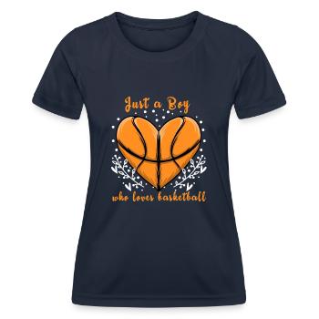 Sport Nur ein Junge, der Basketball liebt - Frauen Funktions-T-Shirt - Navy - Vorne - AI Model Female 172 light (172cm)