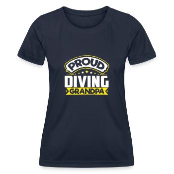 Sports Papi Plongée Papi - T-shirt sport Femme - bleu marine - Devant - AI Model Female 172 light (172cm)