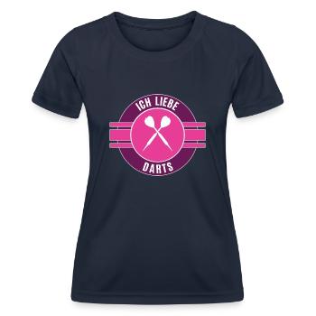 Darts Dart Darten Darterin Spielerin Spiel Darter - Frauen Funktions-T-Shirt - Navy - Vorne - AI Model Female 172 light (172cm)