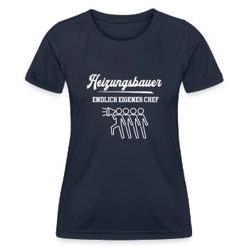 Heizungsbauer Endlich Eigener Chef Heizungsbau HLK - Frauen Funktions-T-Shirt - Navy - Vorne - AI Model Female 172 light (172cm)
