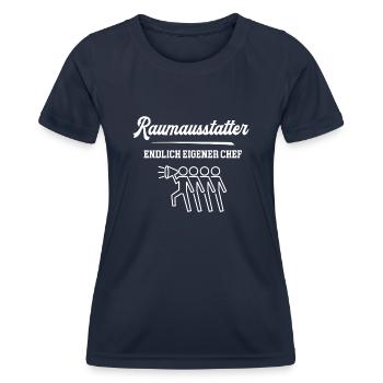 Raumausstatter Chef Raumausstattung Meister - Frauen Funktions-T-Shirt - Navy - Vorne - AI Model Female 172 light (172cm)