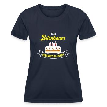 Betonbauer Geburtstag Geburtstagsgeschenk Betonbau - Frauen Funktions-T-Shirt - Navy - Vorne - AI Model Female 172 light (172cm)