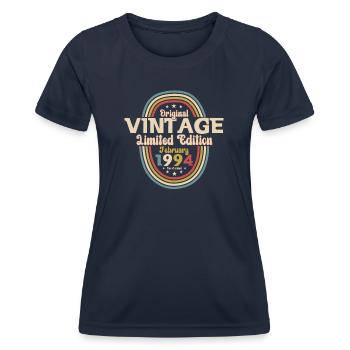 30. Geburtstag Februar Jahrgang 1994 Vintage - Frauen Funktions-T-Shirt - Navy - Vorne - AI Model Female 172 light (172cm)