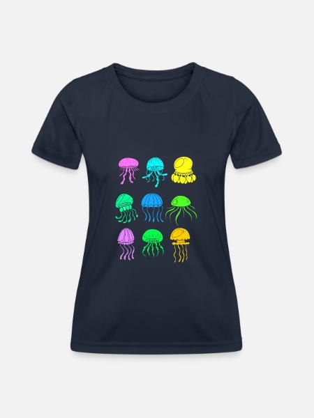 Qualle Arten Quallen - Frauen Funktions-T-Shirt - Navy