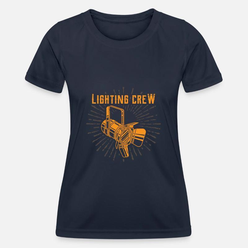 LIGHTING CREW RETRO Lighting Technician - Women's Functional T-Shirt - navy