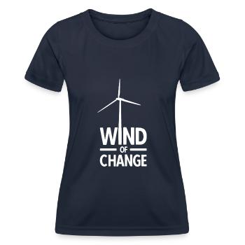 Windenergie Windkraft Klima Windrad - Frauen Funktions-T-Shirt - Navy - Vorne - AI Model Female 172 light (172cm)