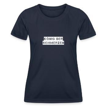 Rehasport - König der Schmerzen - Frauen Funktions-T-Shirt - Navy - Vorne - AI Model Female 172 light (172cm)