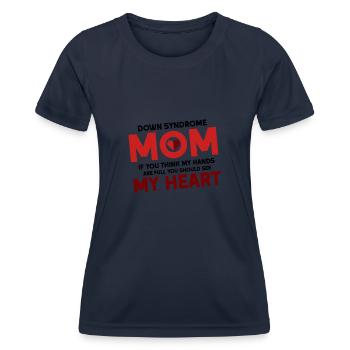 Down Syndrom Down Syndrom Bewusstsein Geschenkidee - Frauen Funktions-T-Shirt - Navy - Vorne - AI Model Female 172 light (172cm)