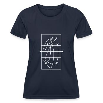 Volleyball Taktik Spielfeld Trainer Volleyballer - Frauen Funktions-T-Shirt - Navy - Vorne - AI Model Female 172 light (172cm)
