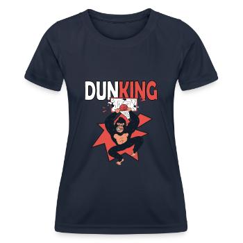 Basketball Dunking Gorilla Affe Korbleger - Frauen Funktions-T-Shirt - Navy - Vorne - AI Model Female 172 light (172cm)