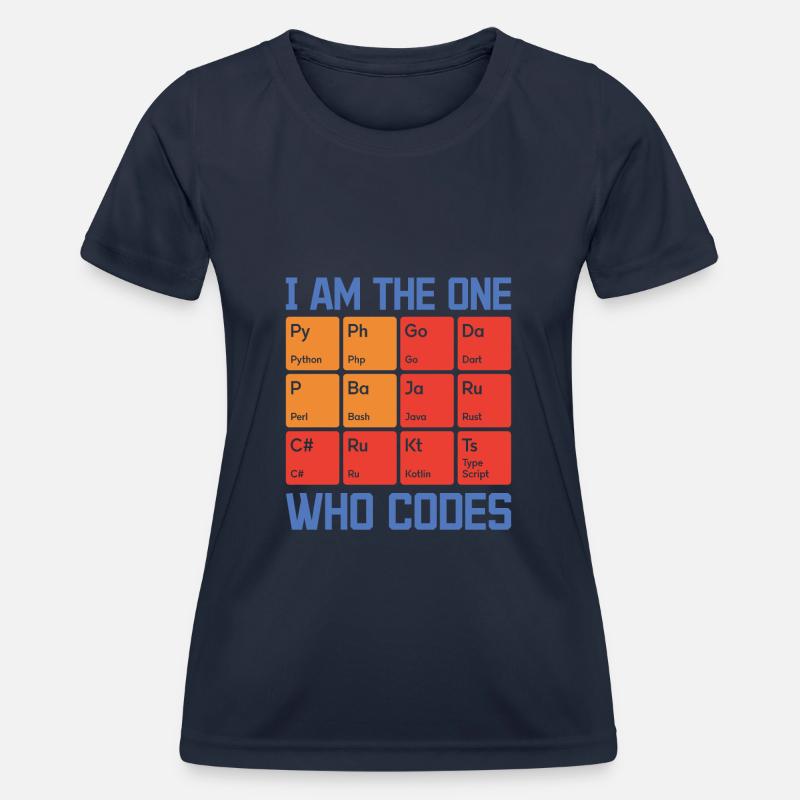 I Am The One Who Codes Programming Programmer Nerd - Frauen Funktions-T-Shirt - Navy
