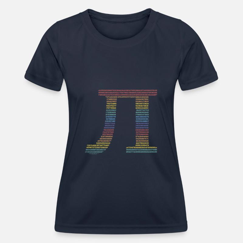 Pi Symbol Math Math Numbers Rainbow - Women's Functional T-Shirt - navy