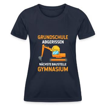 Grundschulabschluss Gymnasium Einschulung 5.Klasse - Frauen Funktions-T-Shirt - Navy - Vorne - AI Model Female 172 light (172cm)