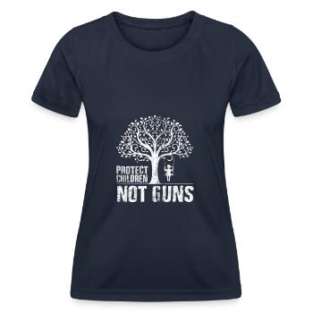 Protecting children, not weapons - Children's swing tree - Women's Functional T-Shirt - navy - Front - AI Model Female 172 light (172cm)