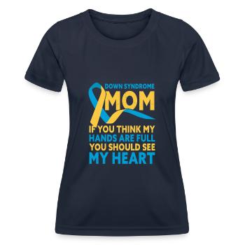 Down Syndrome Mom Down Syndrome Awareness - Frauen Funktions-T-Shirt - Navy - Vorne - AI Model Female 172 light (172cm)