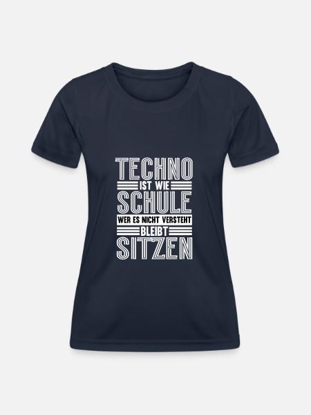 Techno Ist Wie Schule Techno - Frauen Funktions-T-Shirt - Navy