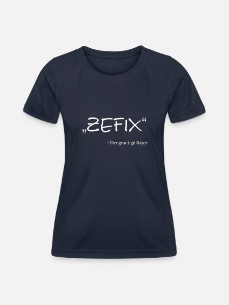 Zefix - Der grantige Bayer - Frauen Funktions-T-Shirt - Navy