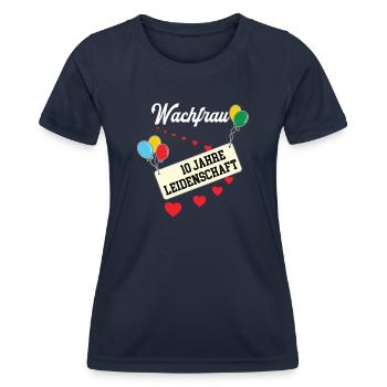 Wachfrau 10 Jahre Jubiläum 10 jähriges Jubi Schutz - Frauen Funktions-T-Shirt - Navy - Vorne - AI Model Female 172 light (172cm)