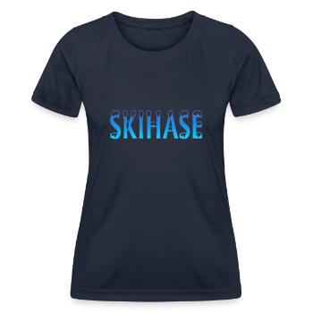 Skihase - Frauen Funktions-T-Shirt - Navy - Vorne - AI Model Female 172 light (172cm)