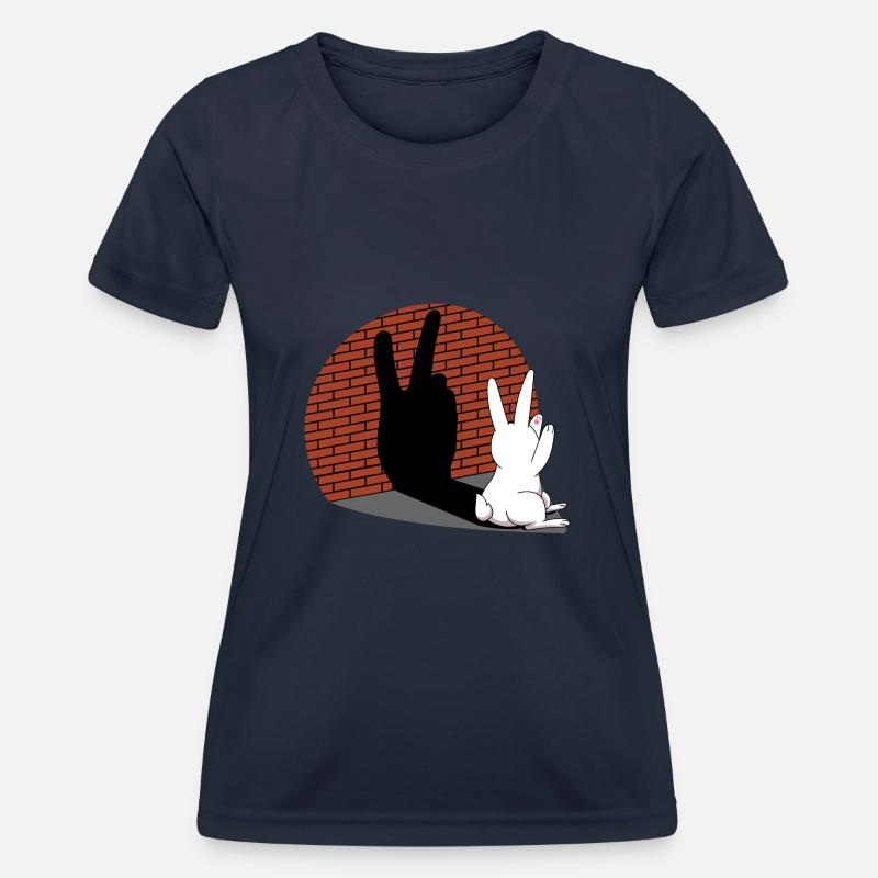 Rabbit Shadow Figure Shadow Image Shadow Play - Women's Functional T-Shirt - navy