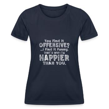 Sarkastisch Du findest es beleidigend Ich finde es lustig - Frauen Funktions-T-Shirt - Navy - Vorne - AI Model Female 172 light (172cm)
