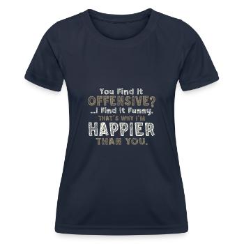 Sarkastisch Du findest es beleidigend Ich finde es lustig - Frauen Funktions-T-Shirt - Navy - Vorne - AI Model Female 172 light (172cm)