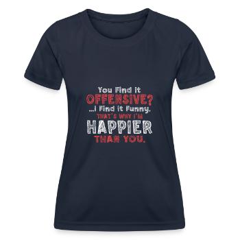 Sarkastisch Du findest es beleidigend Ich finde es lustig - Frauen Funktions-T-Shirt - Navy - Vorne - AI Model Female 172 light (172cm)