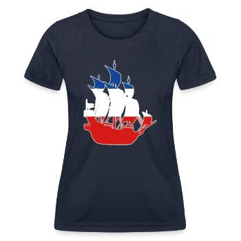Schleswig-Holstein Boot - Frauen Funktions-T-Shirt - Navy - Vorne - AI Model Female 172 light (172cm)
