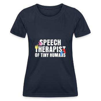 Logopädin von Tiny Humans - Frauen Funktions-T-Shirt - Navy - Vorne - AI Model Female 172 light (172cm)