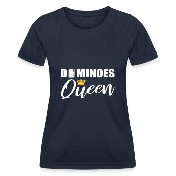 Dominoes Queen Dominoe -Spieler - Frauen Funktions-T-Shirt - Navy - Vorne - AI Model Female 172 light (172cm)