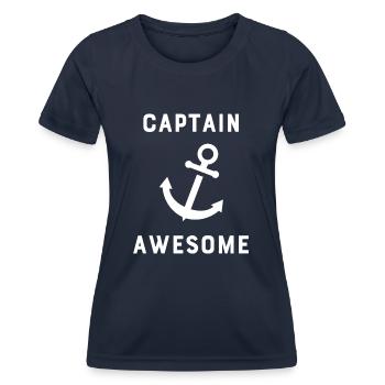 Captain Awesome - Women's Functional T-Shirt - navy - Front - AI Model Female 172 light (172cm)