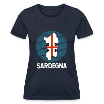 Sardinien Flagge - Frauen Funktions-T-Shirt - Navy - Vorne - AI Model Female 172 light (172cm)