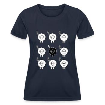 Schwarzes Schaf - Frauen Funktions-T-Shirt - Navy - Vorne - AI Model Female 172 light (172cm)