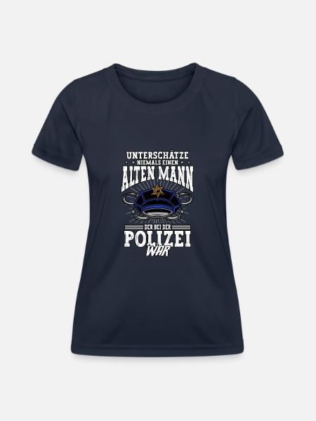 Polizist Polizei Rente Pension - Frauen Funktions-T-Shirt - Navy