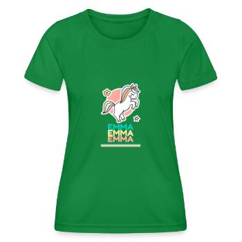 Emma Prénom Cadeau Douce Licorne - T-shirt sport Femme - vert - Devant - AI Model Female 172 dark (172cm)