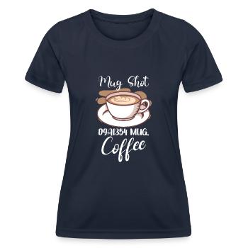 Coffee Lover Caffeine Molecule Java Latte Espresso - Women's Functional T-Shirt - navy - Front - AI Model Female 172 light (172cm)
