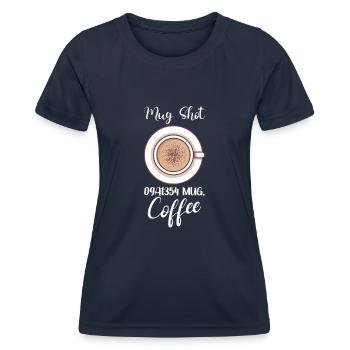 Coffee Lover Caffeine Molecule Java Latte Espresso - Women's Functional T-Shirt - navy - Front - AI Model Female 172 light (172cm)