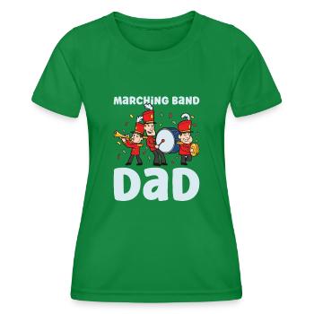 Marching Band Clarinetist School Rehearsal Music - Women's Functional T-Shirt - kelly green - Front - AI Model Female 172 dark (172cm)